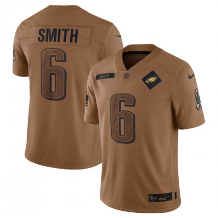 Men's Philadelphia Eagles #6 DeVonta Smith 2023 Brown Salute To Service Limited Stitched Football Jersey