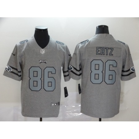 Men's Philadelphia Eagles #86 Zach Ertz 2019 Gray Gridiron Team Logo Limited Stitched NFL Jersey