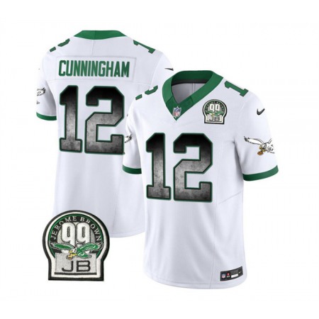 Men's Philadelphia Eagles #12 Randall Cunningham White 2023 F.U.S.E. Throwback Vapor Untouchable Limited Stitched Football Jersey