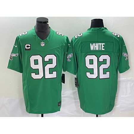 Men's Philadelphia Eagles #92 Reggie White Green 2023 F.U.S.E. With 3-star C Patch Vapor Untouchable Stitched Football Jersey