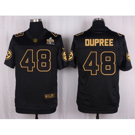 Nike Steelers #48 Bud Dupree Black Men's Stitched NFL Elite Pro Line Gold Collection Jersey