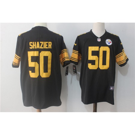 Men's Nike Pittsburgh Steelers #50 Ryan Shazier Black Limited Rush Stitched NFL Jersey