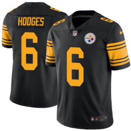 Men's Pittsburgh Steelers #6 Devlin Hodges 2019 Black Color Rush Limited Stitched NFL Jersey