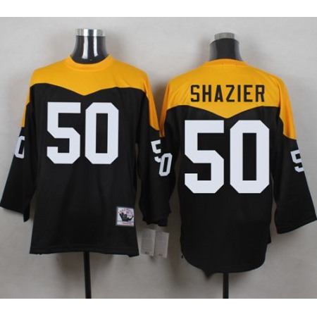 Mitchell And Ness 1967 Steelers #50 Ryan Shazier Black/Yelllow Throwback Men's Stitched NFL Jersey