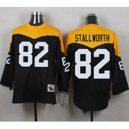 Mitchell And Ness 1967 Steelers #82 John Stallworth Black/Yelllow Throwback Men's Stitched NFL Jersey