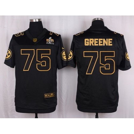 Nike Steelers #75 Joe Greene Black Men's Stitched NFL Elite Pro Line Gold Collection Jersey