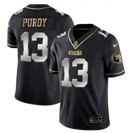 Men's San Francisco 49ers #13 Brock Purdy Black Gold Stitched Jersey