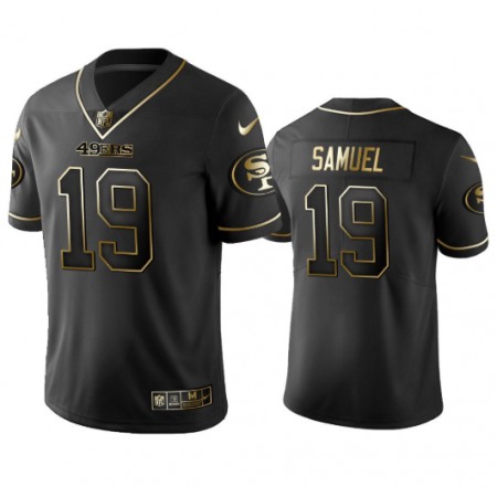 Men's San Francisco 49ers #19 Deebo Samuel 2019 Black Golden Edition Stitched Jersey