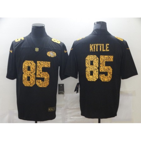 Men's San Francisco 49ers #85 George Kittle 2020 Black Leopard Print Fashion Limited Stitched Jersey