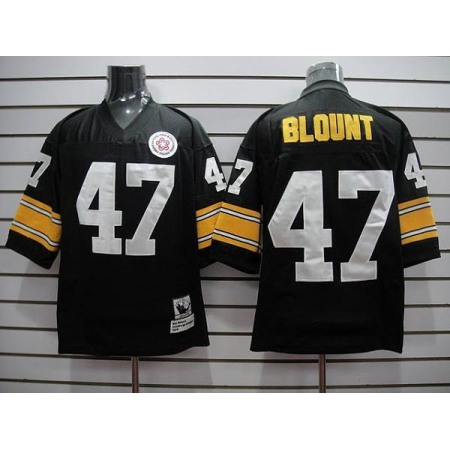 Mitchell & Ness Steelers #47 Mel Blount black Stitched Throwback NFL Jersey