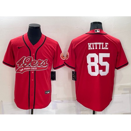 Men's San Francisco 49ers #85 George Kittle Red Cool Base Stitched Baseball Jersey