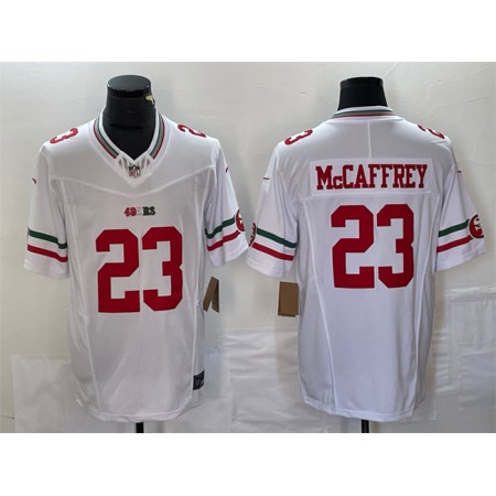 Men's San Francisco 49ers #23 Christian McCaffrey White 2023 F.U.S.E. Vapor Untouchable Limited Stitched Football Jersey