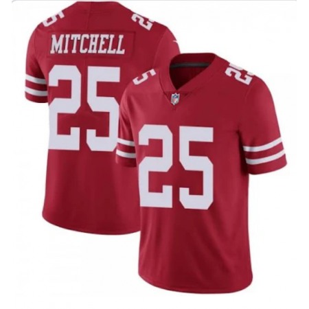 Men's San Francisco 49ers #25 Eli Mitchell Red Vapor Untouchable Limited Stitched Jersey