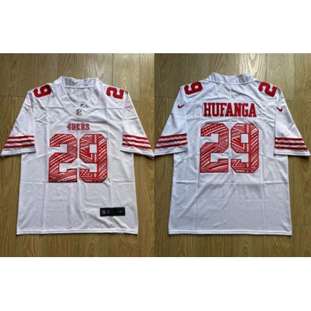 Men's San Francisco 49ers #29 Talanoa Hufanga White Stitched Jersey