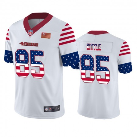 Men's San Francisco 49ers #85 George Kittle White 2019 USA Flag Fashion Limited Stitched NFL Jersey