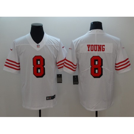 Men's San Francisco 49ers #8 Steve Young White Vapor Untouchable Player Limited Stitched NFL Jersey