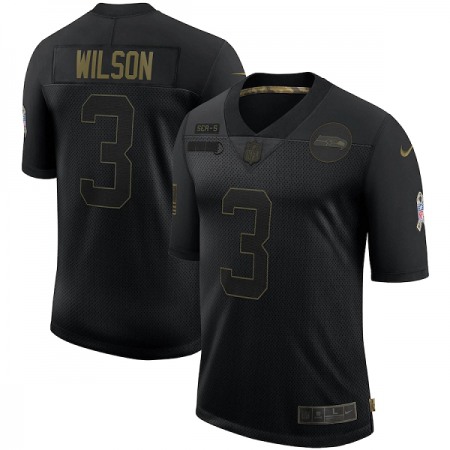 Men's Seattle Seahawks #3 Russell Wilson 2020 Black Salute To Service Limited Stitched Jersey