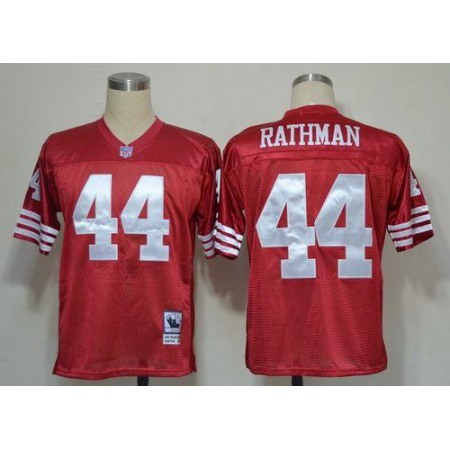 Mitchell And Ness 49ers #44 Tom Rathman Red Stitched Throwback NFL Jersey