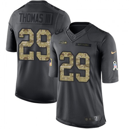 Nike Seahawks #29 Earl Thomas III Black Men's Stitched NFL Limited 2016 Salute to Service Jersey