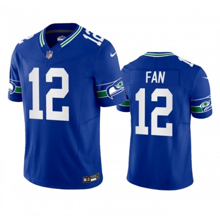 Men's Seattle Seahawks 12th Fan Royal 2023 F.U.S.E. Vapor Limited Throwback Stitched Jersey