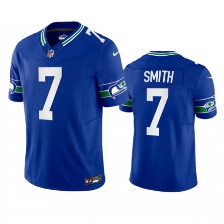 Men's Seattle Seahawks #7 Geno Smith Royal 2023 F.U.S.E. Vapor Limited Throwback Stitched Jersey