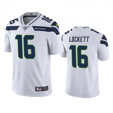 Men's Seattle Seahawks #16 Tyler Lockett White 2019 100th Season Vapor Untouchable Limited Stitched NFL Jersey