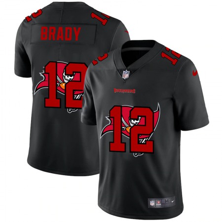 Men's Tampa Bay Buccaneers #12 Tom Brady Black Shadow Logo Limited Stitched Jersey