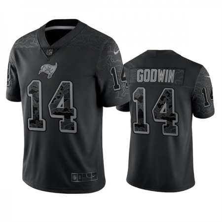 Men's Tampa Bay Buccaneers #14 Chris Godwin Black Reflective Limited Stitched Jersey