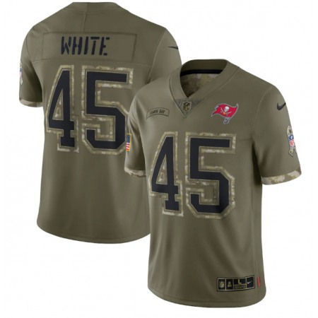 Men's Tampa Bay Buccaneers #45 Devin White Olive 2022 Salute To Service Limited Stitched Jersey