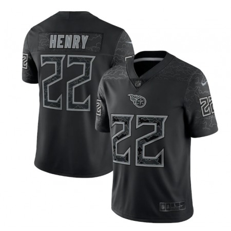 Men's Tennessee Titans #22 Derrick Henry Black Reflective Limited Stitched Football Jersey