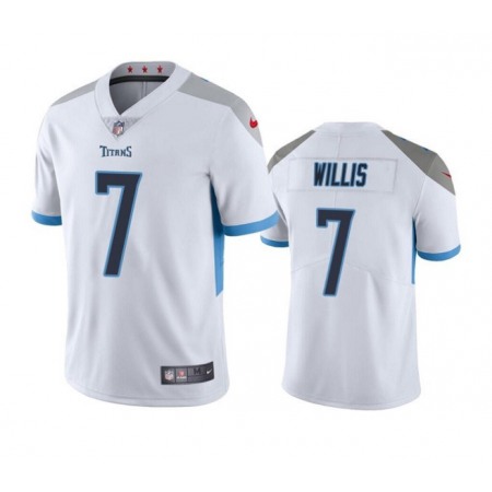 Men's Tennessee Titans #7 Malik Willis White Vapor Untouchable Stitched Jersey