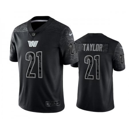 Men's Washington Commanders #21 Sean Taylor Black Reflective Limited Stitched Football Jersey