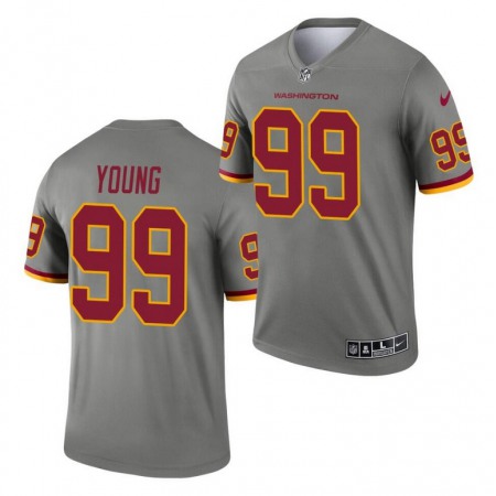 Men's Washington Football Team #99 Chase Young Gray Inverted Legend Stitched Jersey