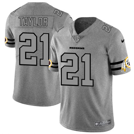 Men's Washington Redskins #21 Sean Taylor 2019 Gray Gridiron Team Logo Limited Stitched NFL Jersey