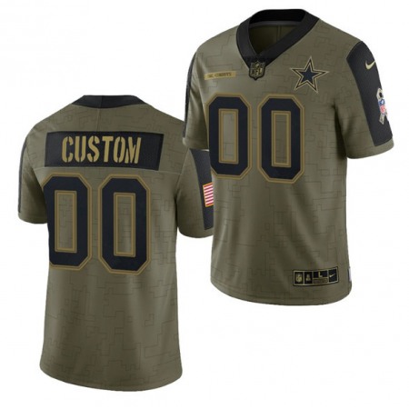 Men's Dallas Cowboys ACTIVE PLAYER Custom 2021 Olive Salute To Service Limited Stitched Jersey