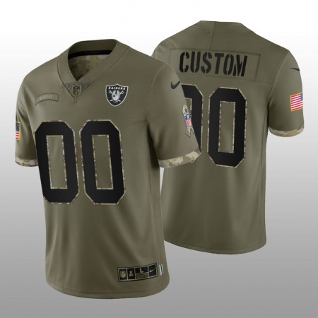 Men's Las Vegas Raiders ACTIVE PLAYER Custom Olive 2022 Salute To Service Limited Stitched Jersey