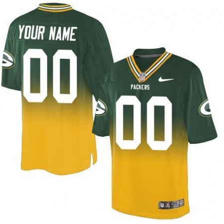 Nike Green Bay Packers Customized Green/Gold Men's Stitched Elite Fadeaway Fashion NFL Jersey