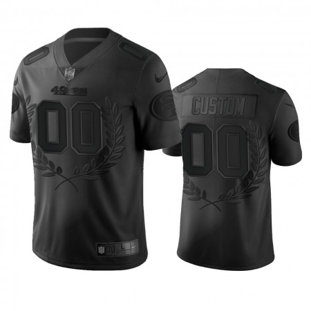 Men's San Francisco 49ers Customized Black MVP Platinum Stitched Jersey