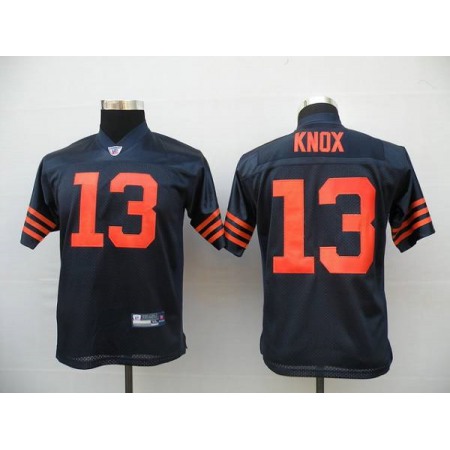 Bears #13 Johnny Knox Blue/Orange 1940s Throwback Stitched Youth NFL Jersey