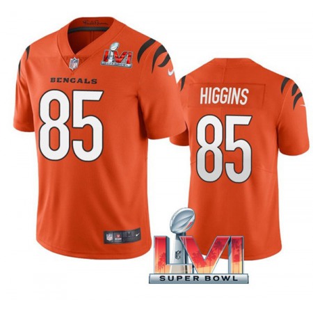 Youth Cincinnati Bengals #85 Tee Higgins 2022 Orange Super Bowl LVI Vapor Limited Stitched Jersey