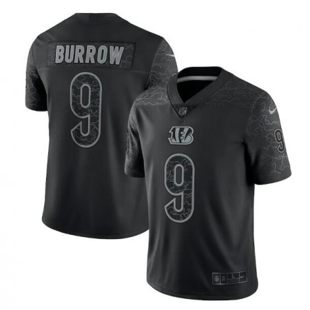 Youth Cincinnati Bengals #9 Joe Burrow Black Reflective Limited Stitched Football Jersey