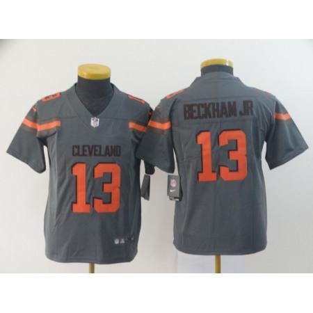 Youth Cleveland Browns #13 Odell Beckham Jr. Gray Inverted Legend Stitched NFL Jersey