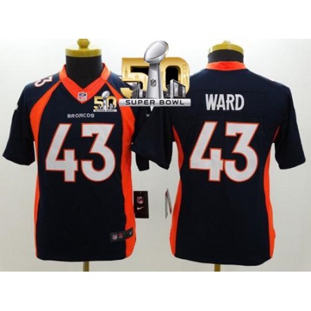 Nike Broncos #43 T.J. Ward Blue Alternate Super Bowl 50 Youth Stitched NFL New Limited Jersey