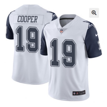 Youth Dallas Cowboys #19 Amari Cooper White Color Rush Limited Stitched Jersey