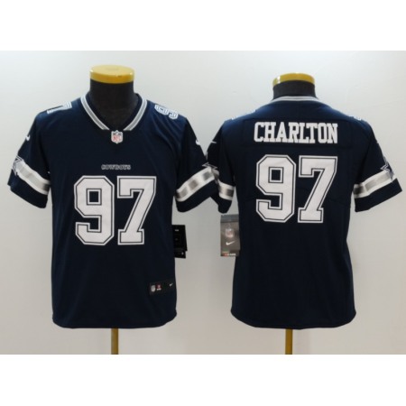 Youth Dallas Cowboys #97 Taco Charlton Navy Vapor Untouchable Limited Jersey