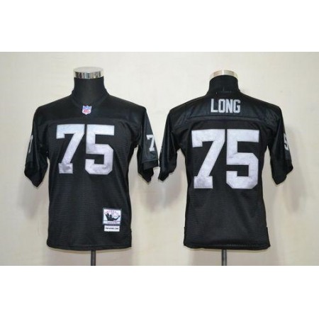 Mitchell And Ness Raiders #75 Howie Long Black Throwback Stitched Youth NFL Jersey