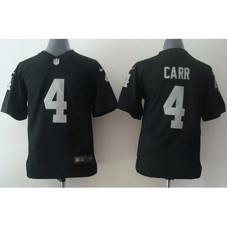 Nike Raiders #4 Derek Carr Black Team Color Youth Stitched NFL Elite Jersey