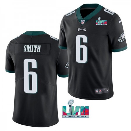 Youth Philadelphia Eagles #6 DeVonta Smith Black Super Bowl LVII Patch Vapor Untouchable Limited Stitched Football Jersey