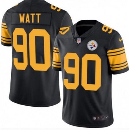 Youth Pittsburgh Steelers #90 T. J. Watt Black Color Rush Limited Stitched Jersey