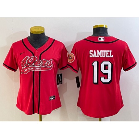 Youth San Francisco 49ers #19 Deebo Samuel New Red With Patch Cool Base Stitched Baseball Jersey